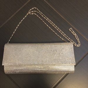Call It Spring Silver Sparkly 🪩 Embellished Clutch